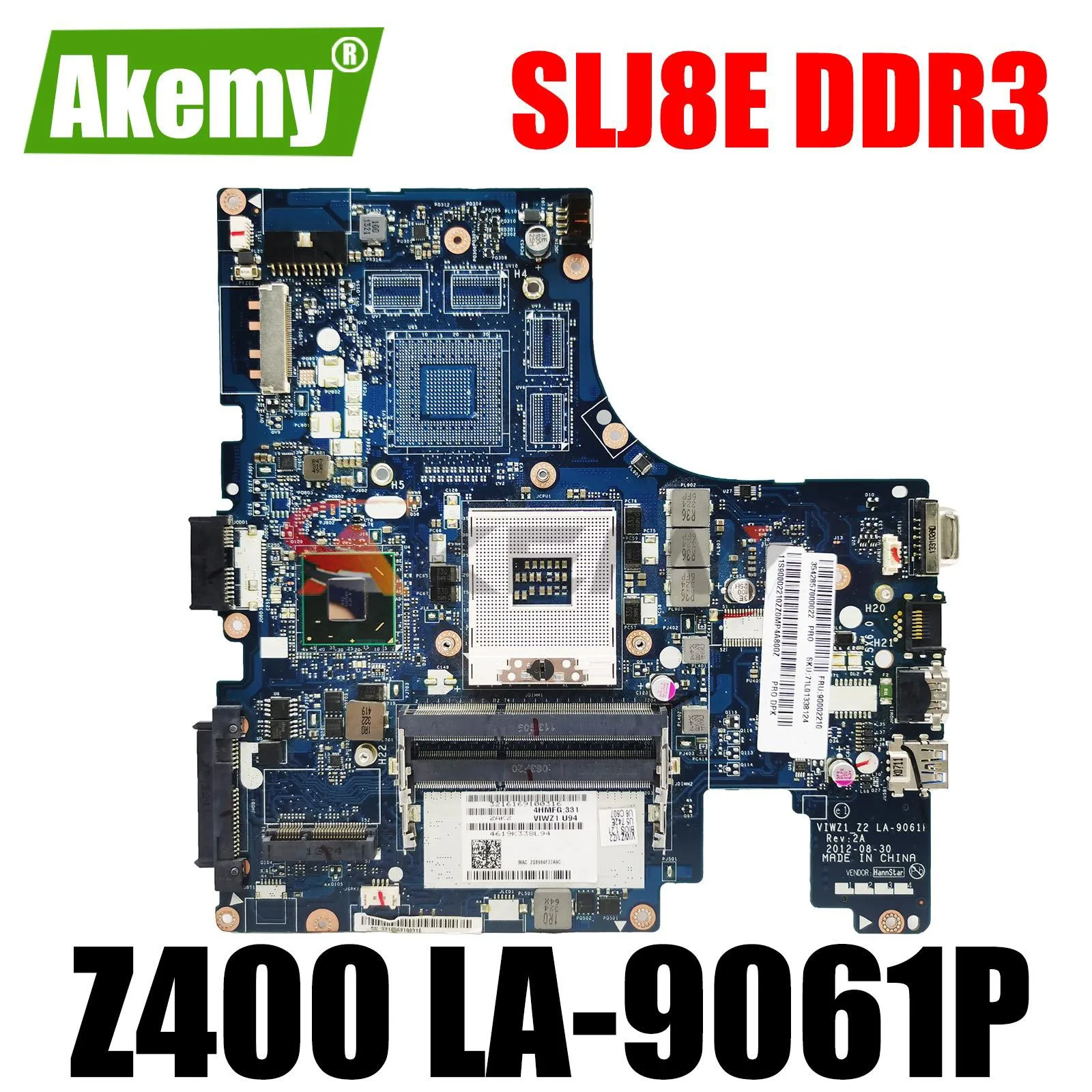 

VIWZ1_Z2 LA-9061P For Lenovo Ideapad Z400 P400 14' Inch Laptop Motherboard SLJ8E HM76 DDR3 tested good