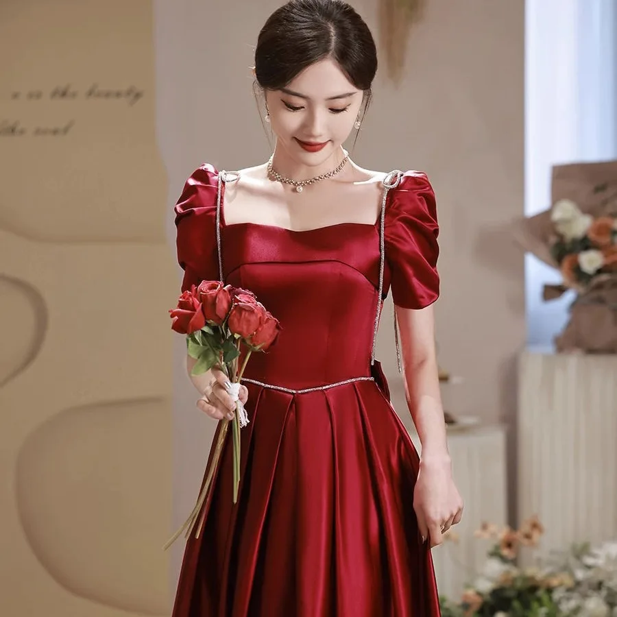 Toast Dress Red Little Engagement High Sense Vocal Music Art Long Spring