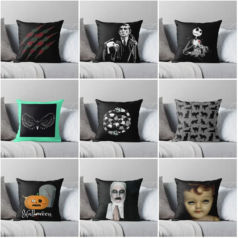 Decorative Modern Living Room sofa Home pillow case Cushion covers60x60cm halloween 45*45 fall 50*50 blcak 40*40 fear Skeleton