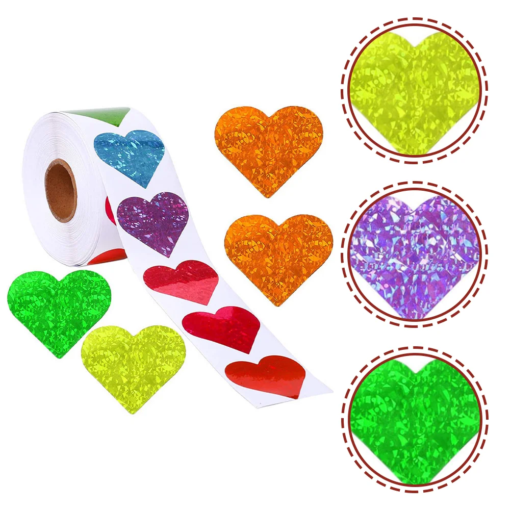 Sticker Colorful Stickers Gift Manual Multi-function Teacher Heart Shape Decor Copper Plate Adhesive Child Christmas