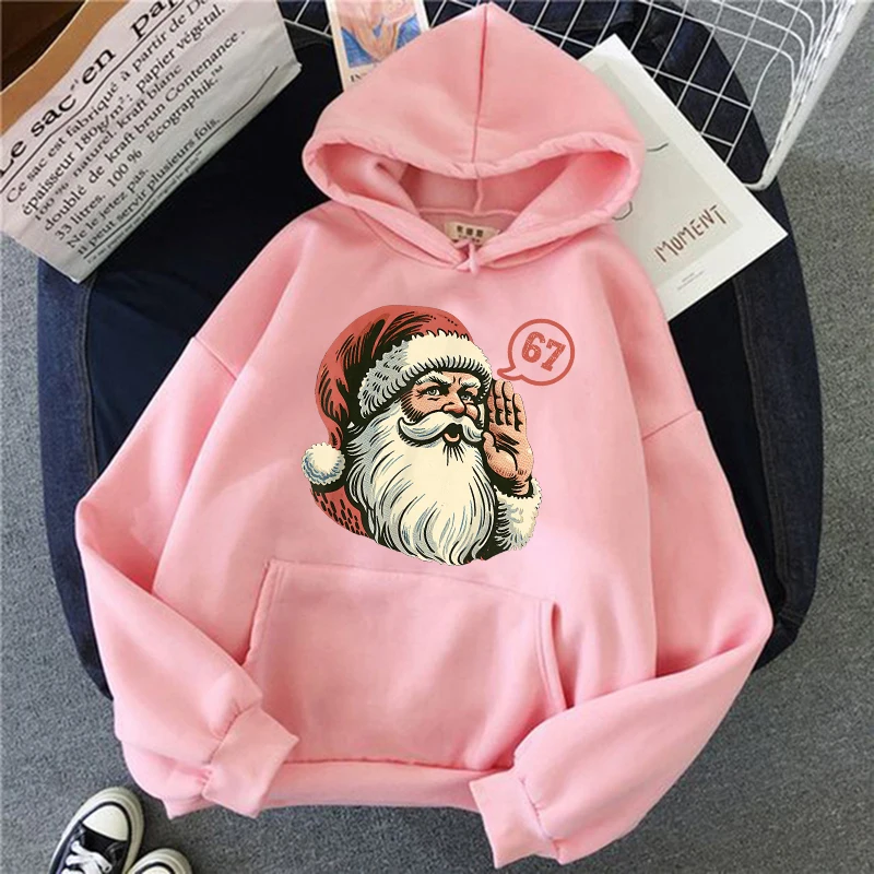 Noël Santa Say 67 Six sept imprimer sweats à capuche automne hiver femmes vêtements à capuche graphique sweats mode à capuche