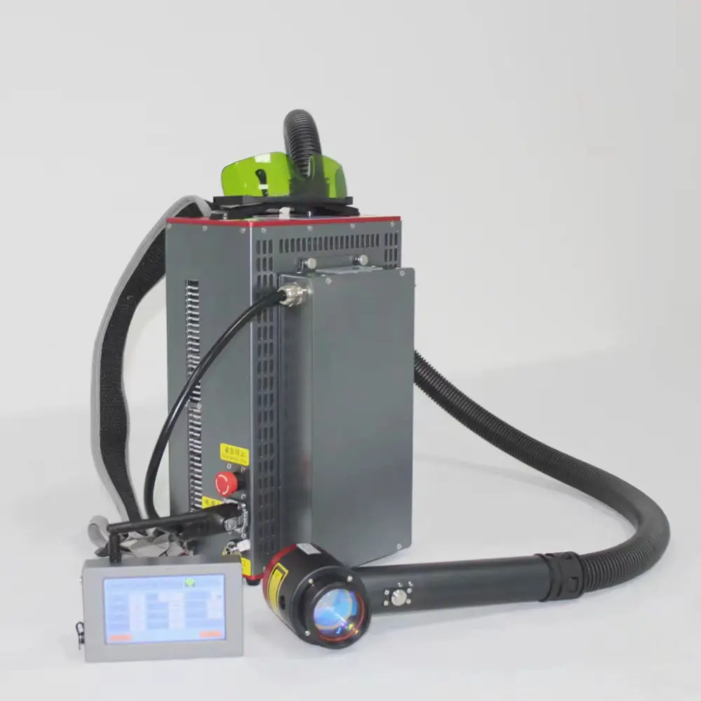 Fiber Laser Cleaning Machine Portable Long Battery Life Time Mini Backpack 100w 200w 300w Laser Cleaner