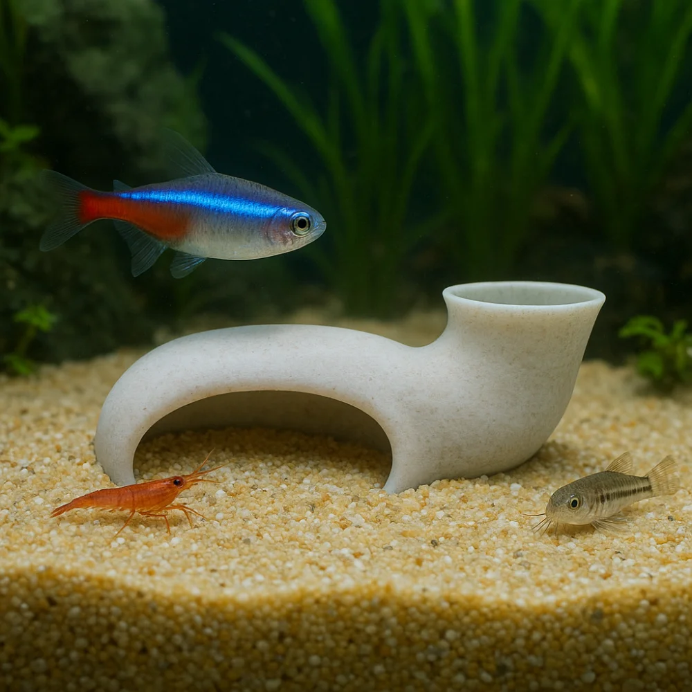 

3D Printing Aquarium Underground Tunnel Plastic Decorative Betta Shrimp Tunnel Underground Style Fish Shrimp Hide Caves