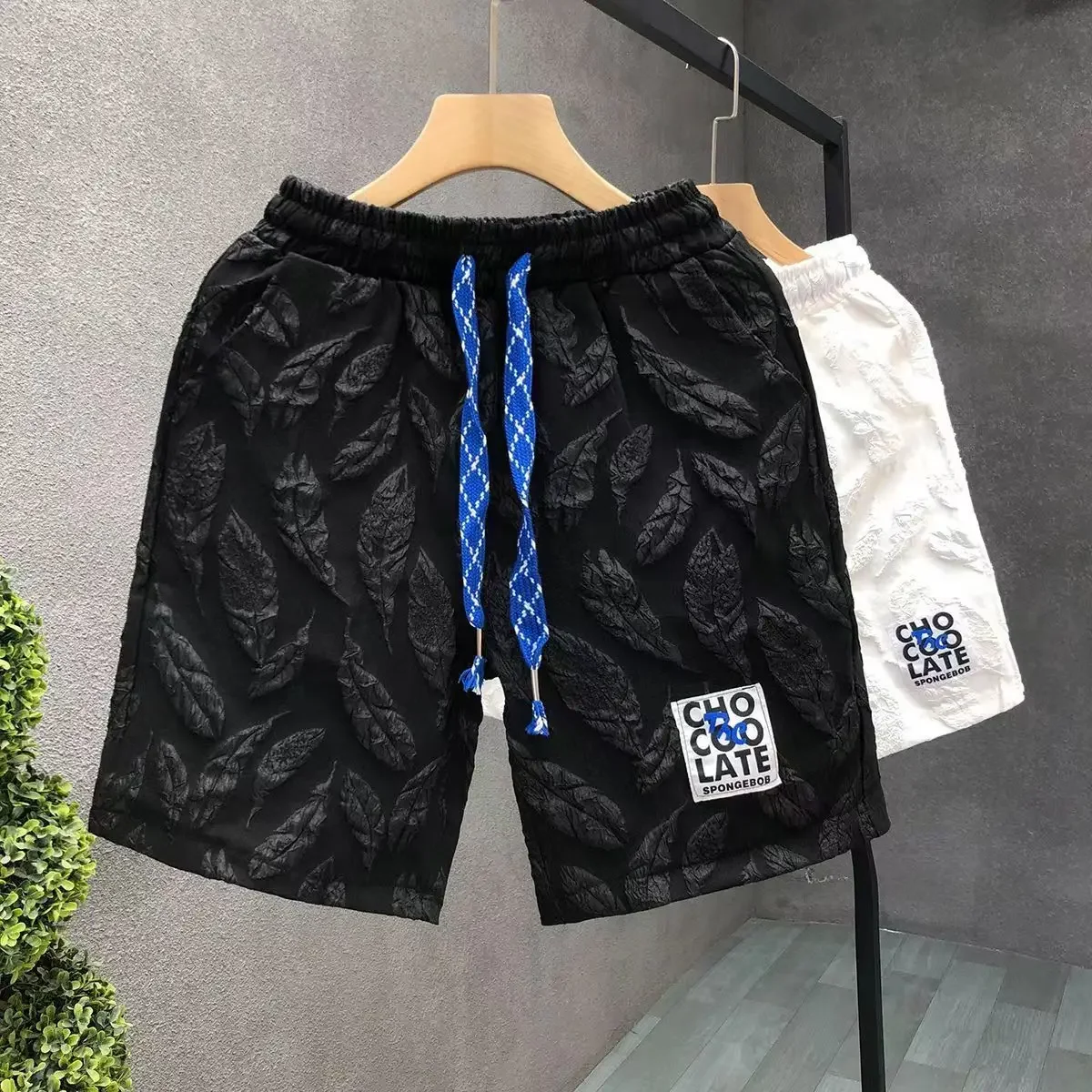 

Loose Baggy Beach Drawstring Male Short Pants Black Wide Board Personalizate No Logo Novelty in Fashion Thin Luxury Men's Shorts