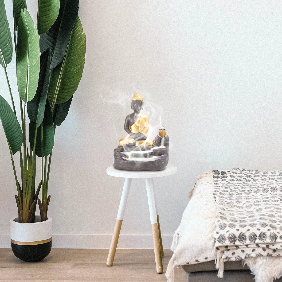 

1Pcs Zen Buddha Incense Burner Ceramic Backflow Simulation Censer Aromatherapy Relaxing Decoration Home Office Zen Decor