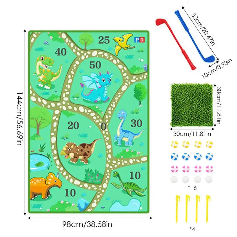 Ensemble de pratique de golf coule pour enfants, jouet de golf pour enfants de 3 ans, jouet de sport d'intérieur et d'extérieur, comprend 2 bâtons de golf 16