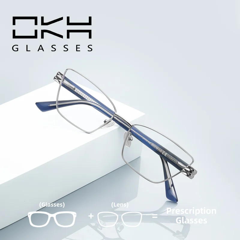 

Очки OKH с защитой от синего света 3170, литературные металлические маленькие оправы, модные мужские и женские очки по рецепту для дальнозоркости