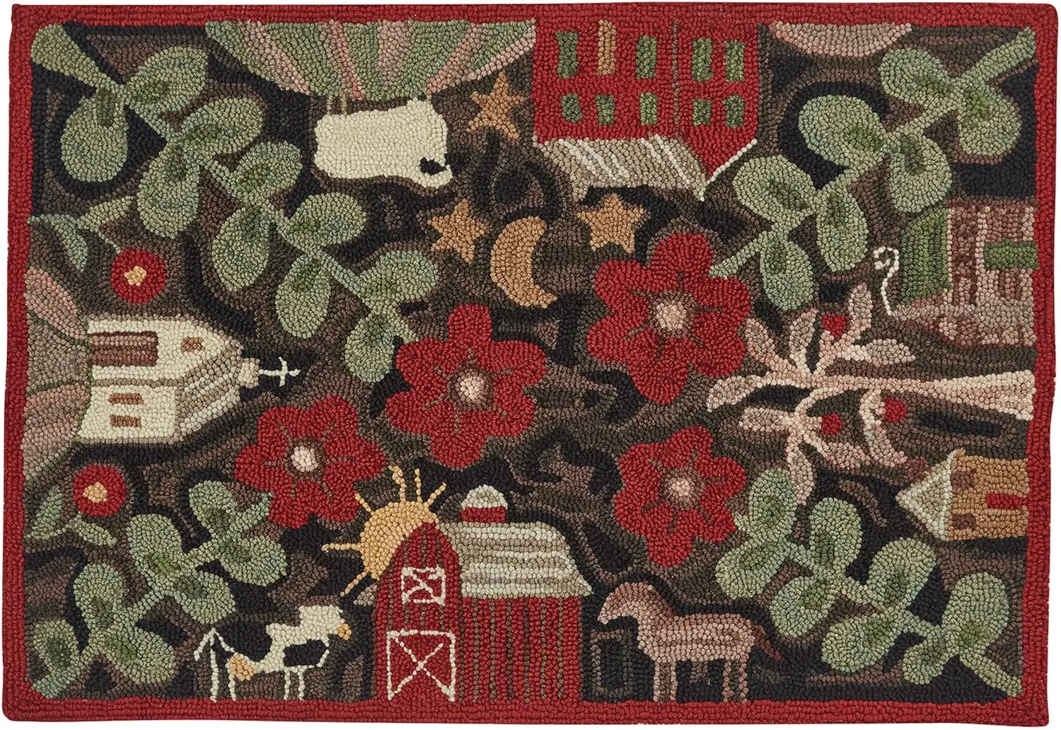 Farm Life Hooked Rug 2' x 3'