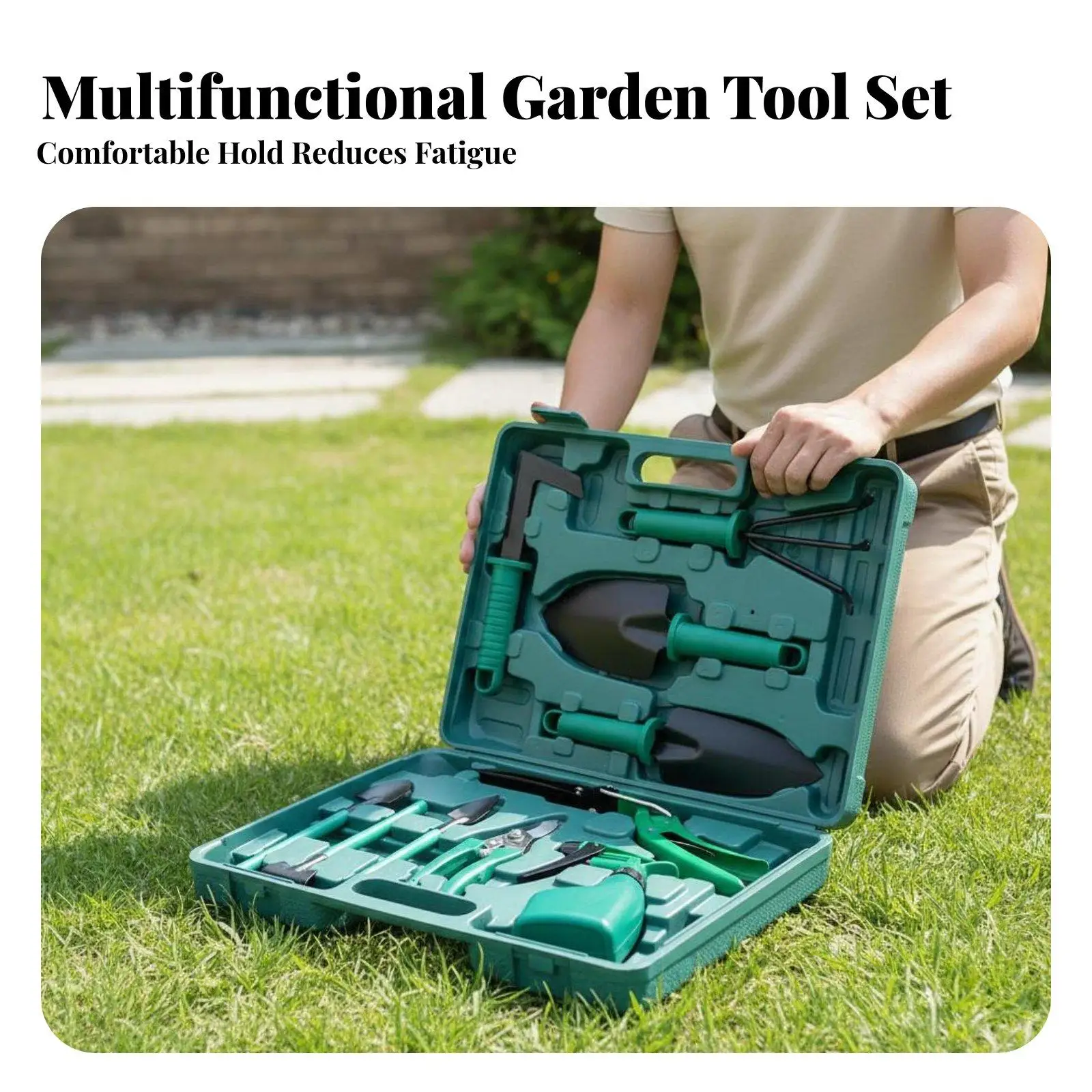10 Pieces Garden Tool Kit Versatile Garden Tool Set Sturdy Gardening Tools with Storage Case for Outdoor, Balcony, Lawn Care