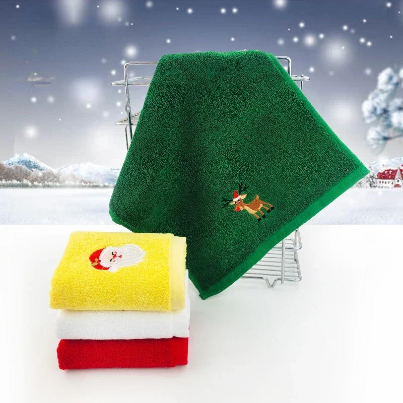 4pcs Christmas Towel Set 32*45cm Cotton Baby Hand Towel Soft Kids Bath Face Towel Children's Christmas Gift Baby Care