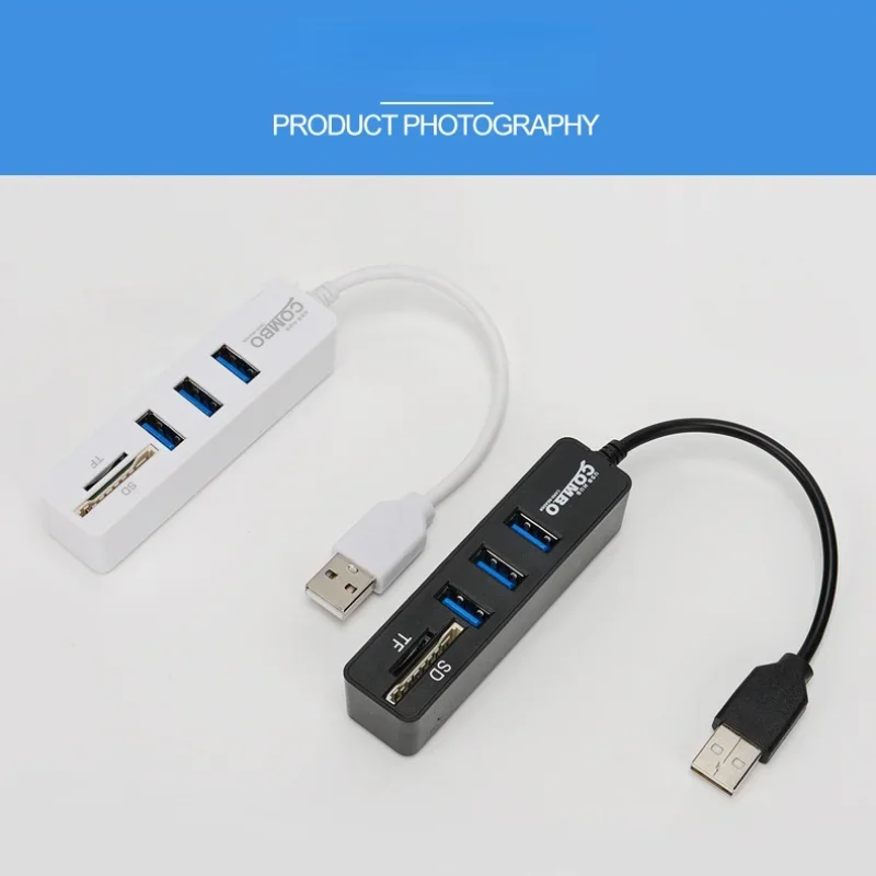 محور USB صغير مع قارئ بطاقة TF وsd موزع متعدد ، USB ، USB ، USB ، 6 منافذ ، محول Hab لملحقات الكمبيوتر ، جديد