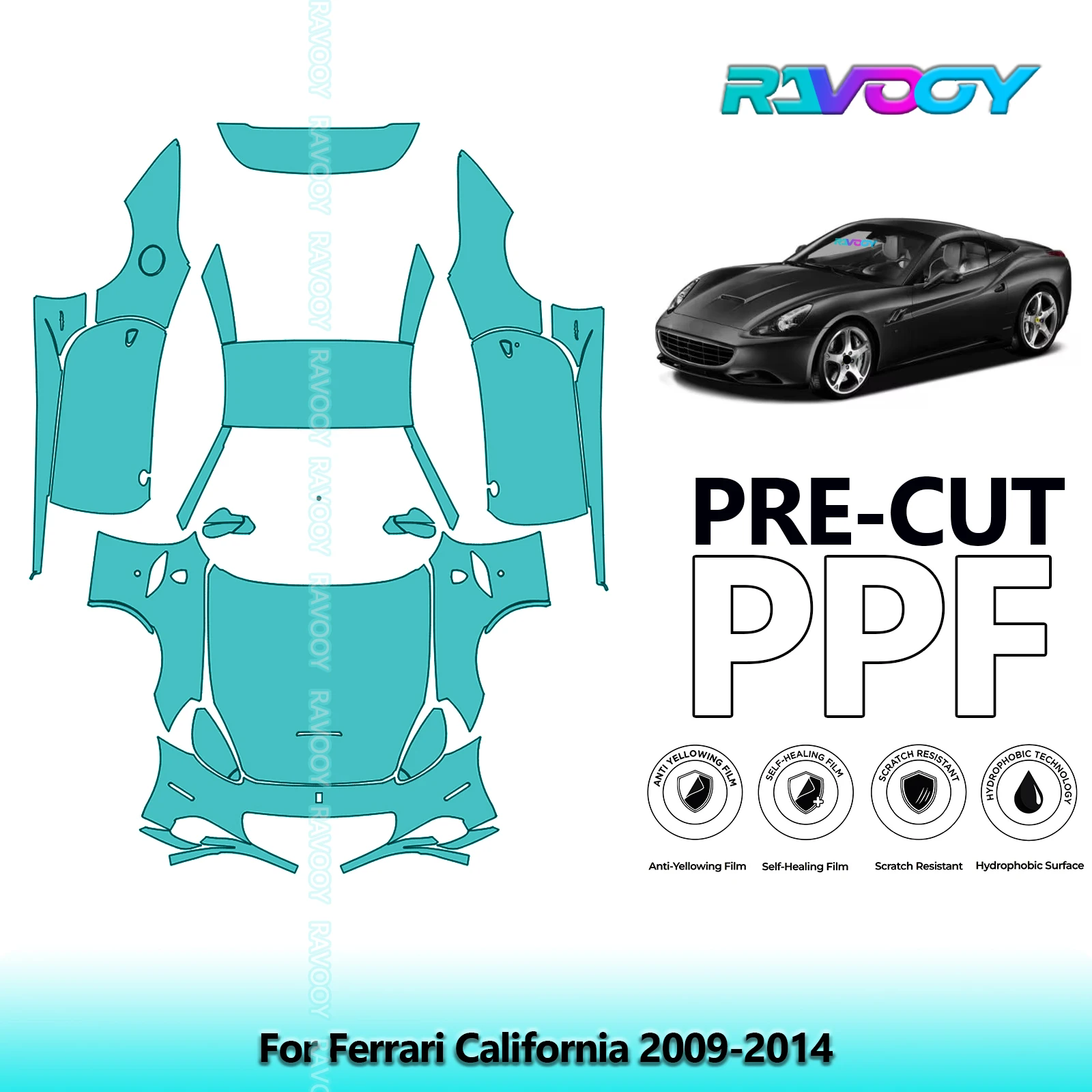 

Car Precut PPF Paint Protection Film Full Vehicle For Ferrari California 2009-2014
