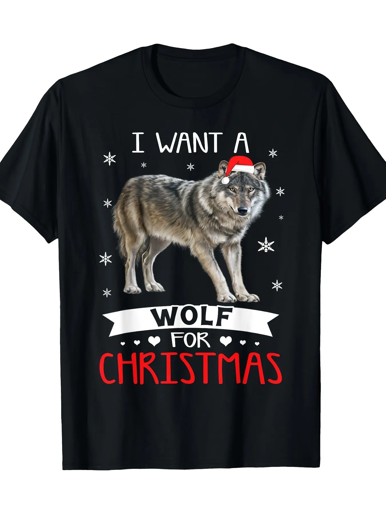 

The Christmas Gift I Want Is a Wolf-Patterned T-Shirt, 220g
