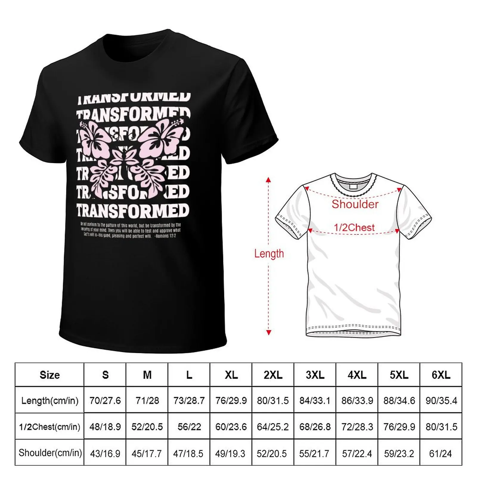 Be Transformed Butterfly,Romans 12 2,pink Bible Verse T-Shirt t shirts for man graphic vintage T-Shirt