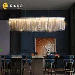 Creative Style Long Tassel Hanging Chain Chandelier Art Retro Restaurant Diner Table Kitchen Cloth Store Decoration lamp Fixture