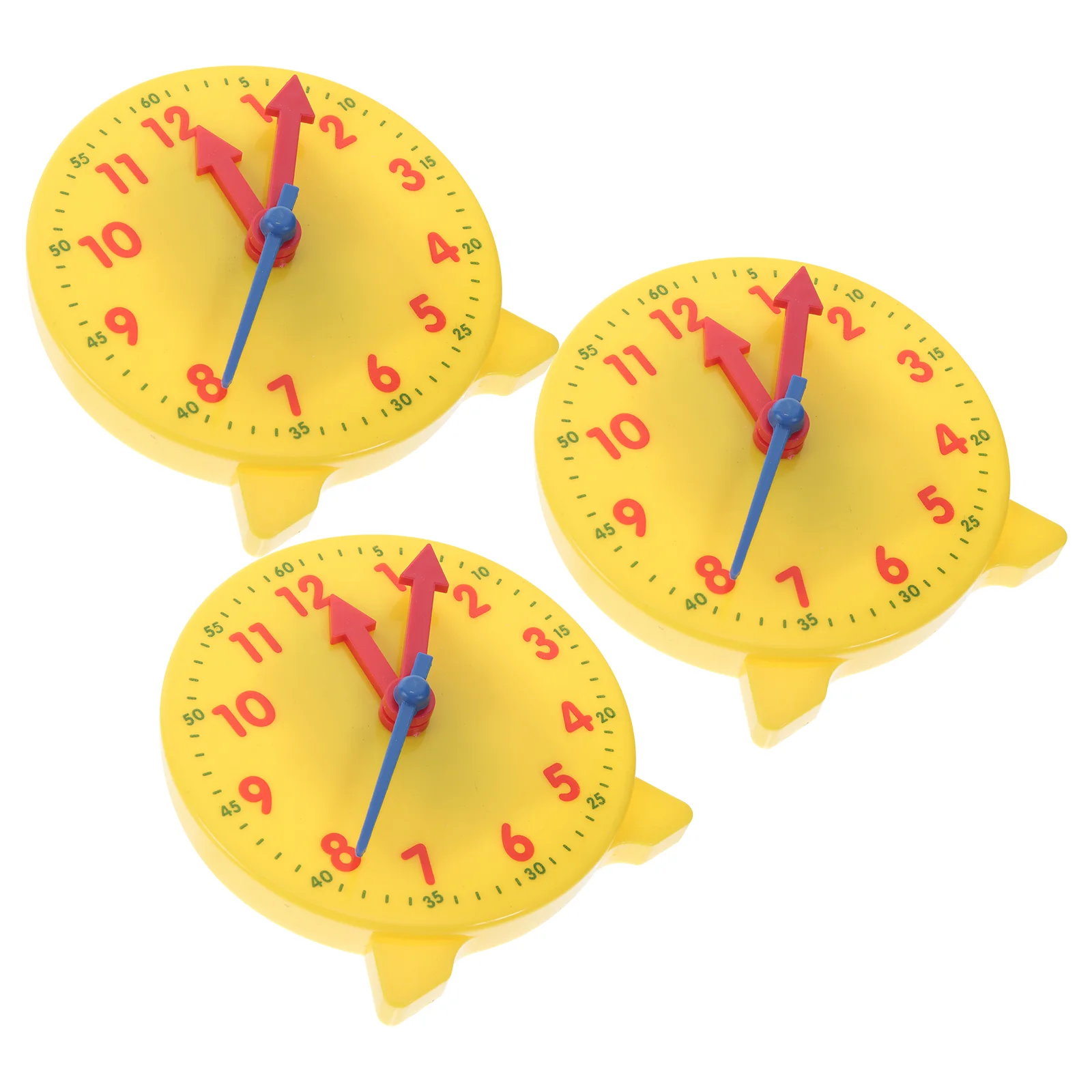 Reloj para niños, modelo de ayuda para enseñanza, juguetes, herramienta de aprendizaje de tiempo, accesorio de exhibición escolar, percepción, lectura primaria, 3 uds.