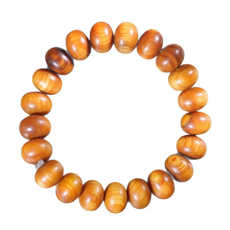 Authentic Taihang Red Oil Aged Cliff Cypress Abacus Bead Single Circle Buddhist Prayer Bracelet Unisex Meditation Beads Gifts