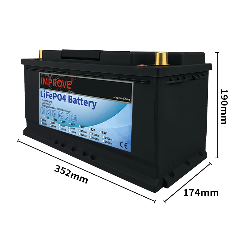 lifepo4 12v 24v 36v 48v 72v lithium ion batteries 40ah 60ah 100ah 150ah 200ah 300ah lithium iron phosphate battery