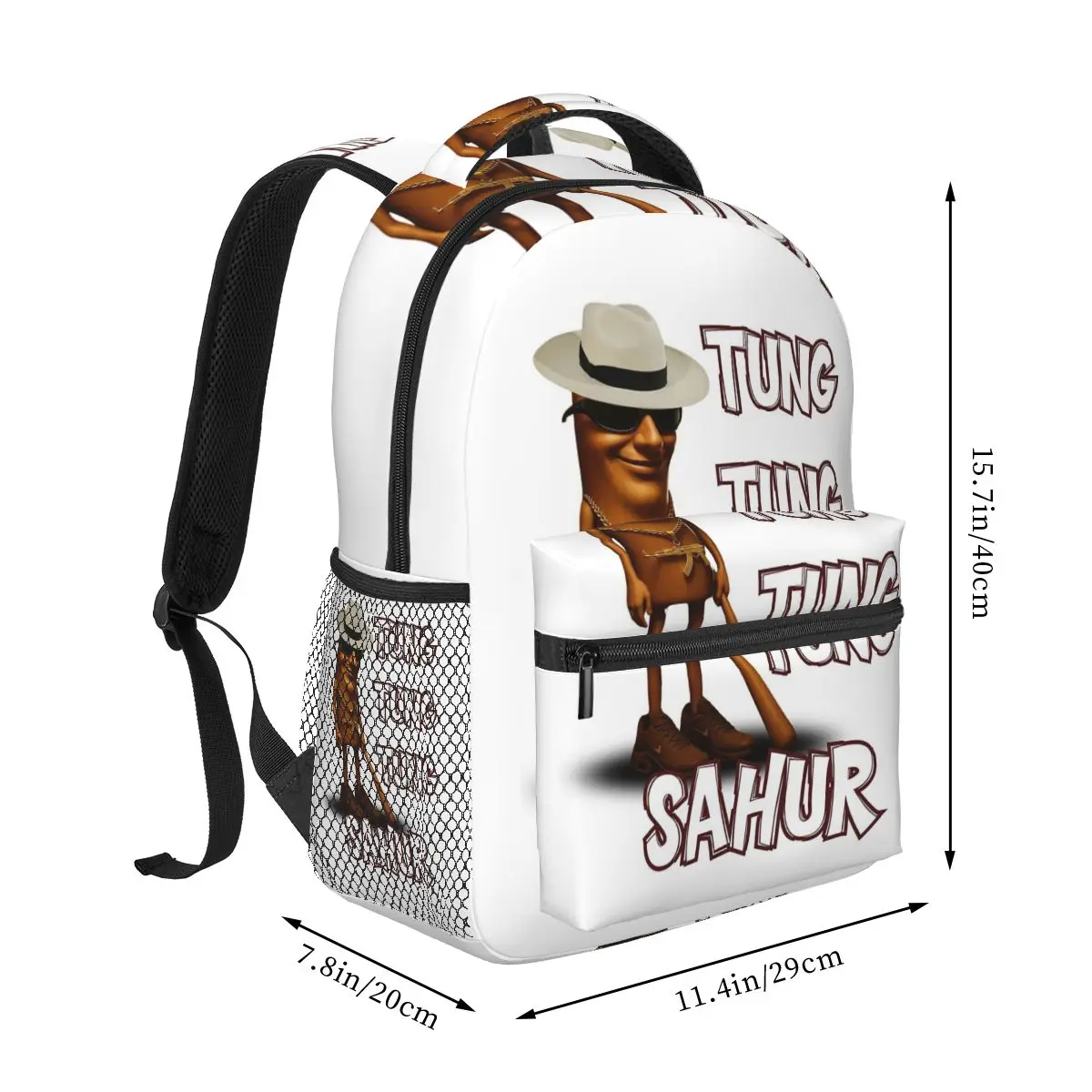Tung Tung Tung Sahur Italian Brainrot Backpack Student Boys Girls BookBag Kids School Bag Computer Shoulder Bags for Men Women