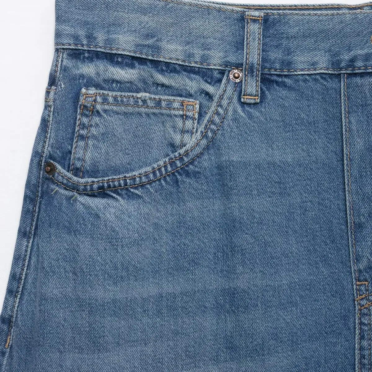 KASLEAD New Women's Fashion Asymmetrical Design Denim Skirt Standard Fit Summer 2026 Polyester Fiber mid Waist A-Line Skirt
