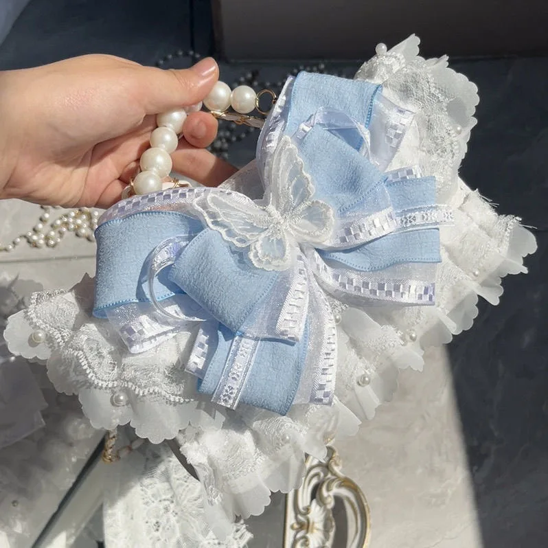 Women's Crossbody Bag Lolita Cosplay Accessories Y2K Handbag Bow Butterfly Shoulder Bag Designer Bags Woman Luxury 2025 New Bag