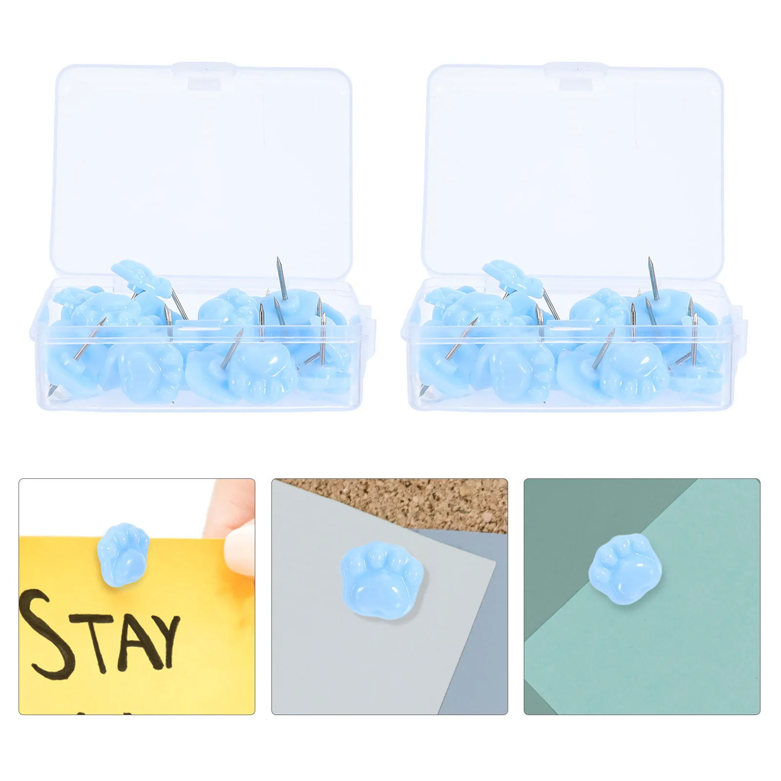 

30Pcs Cute Paw Push Pins - Bear Claw Shaped Thumb Tacks for Cork Board Bulletin Wall - Decorative School Office Map Display Pins