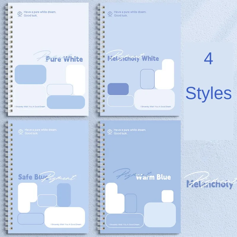 A5 Coil Notebook Simple Blue Notebook Cute Coil Notebook Big Book notebooks for students