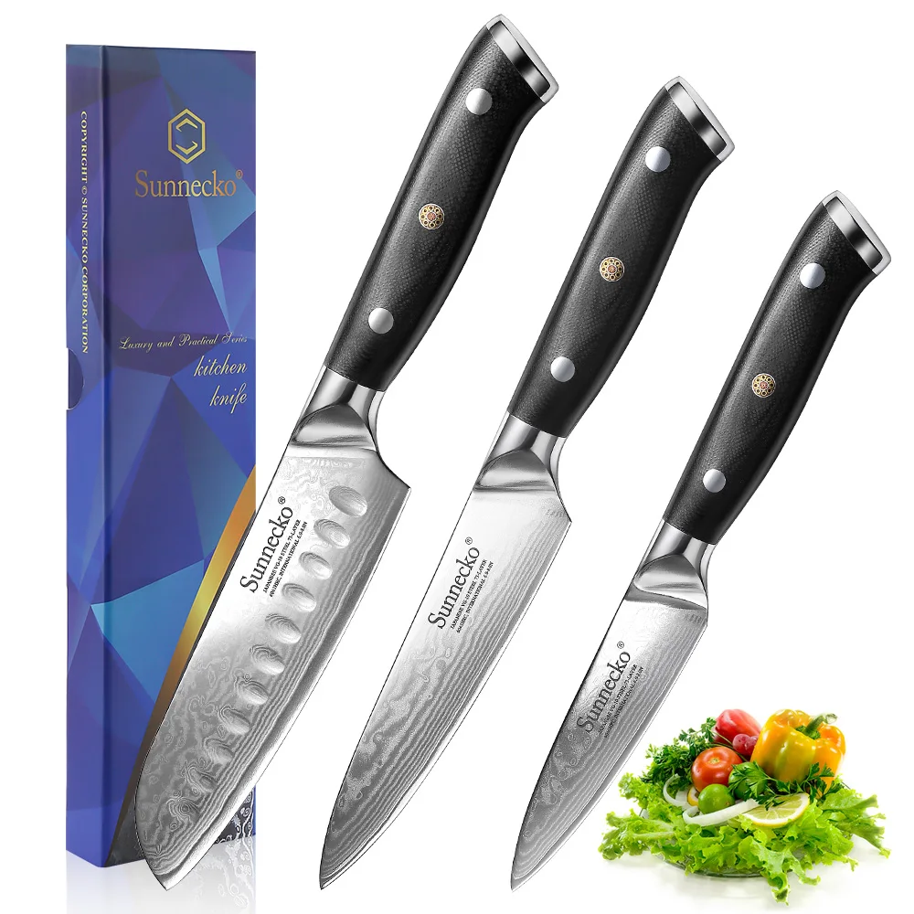 

Sunnecko Chef's Knives High Carbon VG10 Damascus Steel Blade Cutter Ultra Sharp Vegetable Fruit Slicing Kitchen Tools Cut