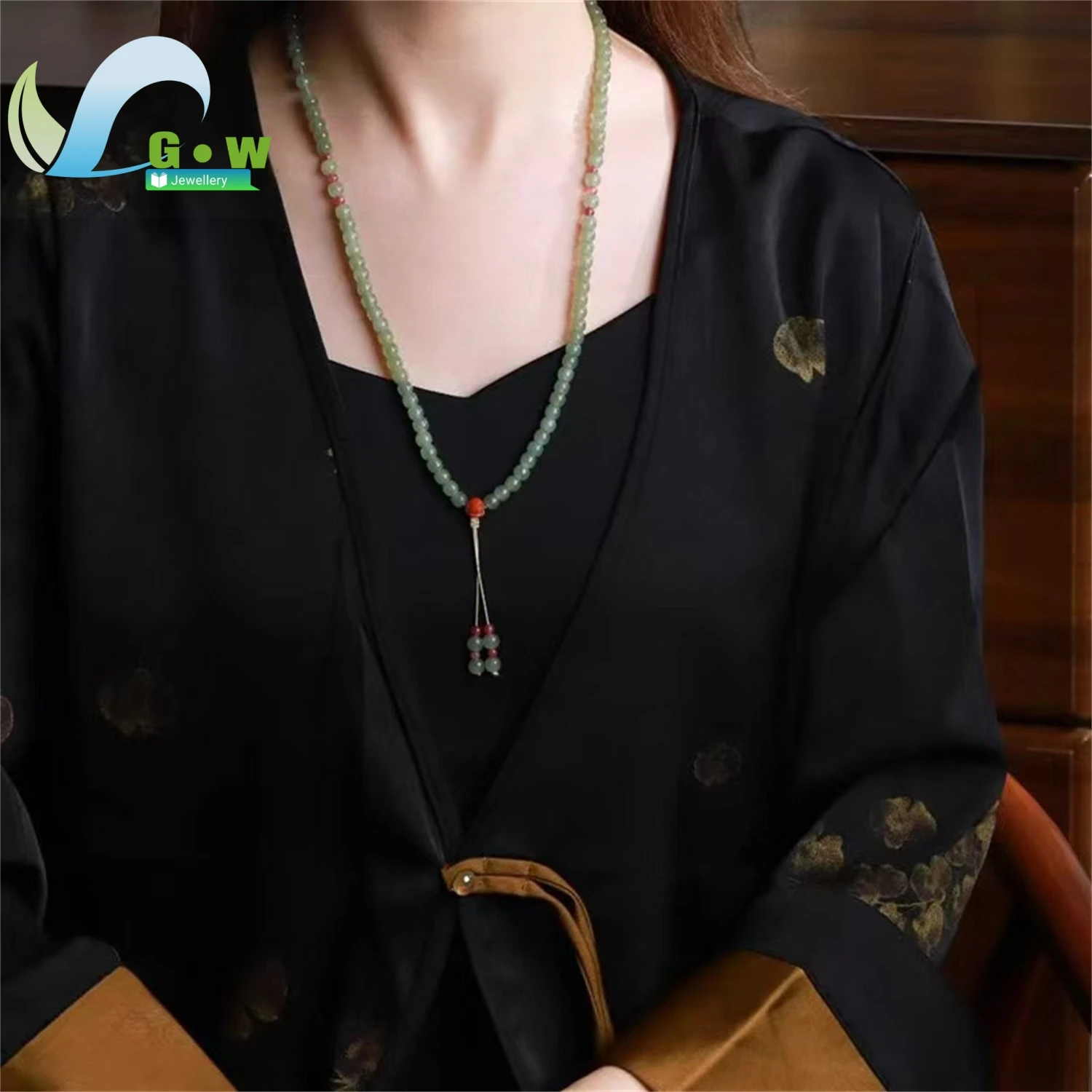 Natural Hetian Jade Necklace Bracelet Multi Use Set Women Gemstone Jewelry Handmade Wristband Pendant Charm Gift For Her