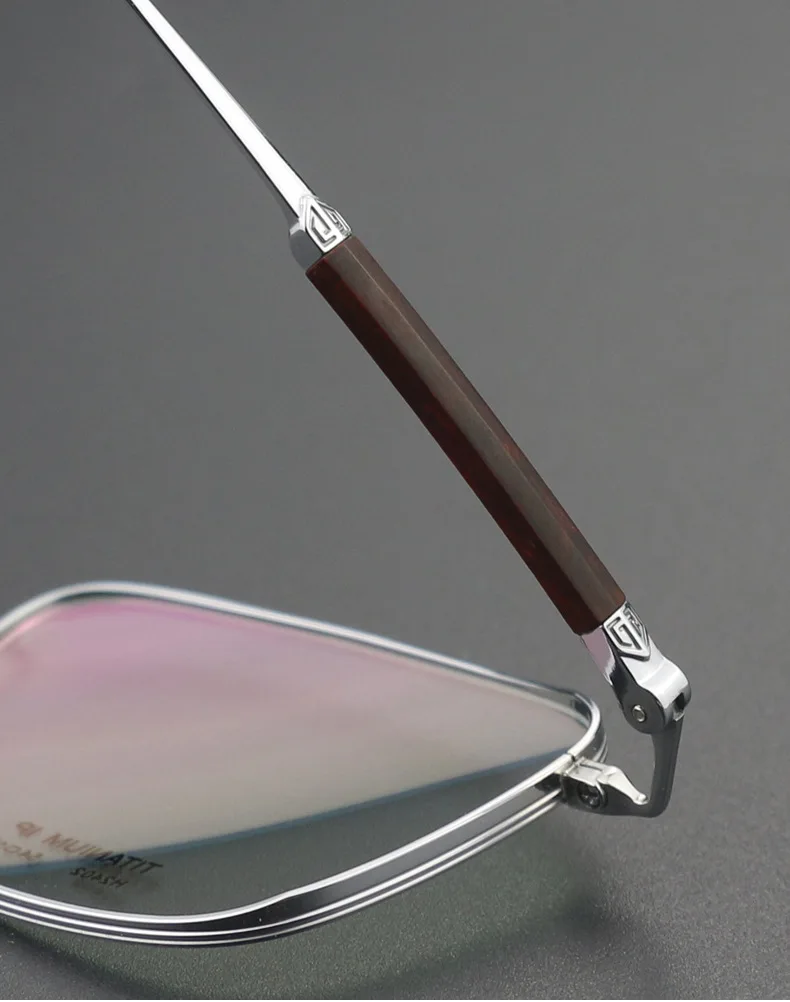 EYELUYAN Hochwertige Korrektionsbrillen aus reinem Titan mit Rosenholzrahmen, optische Brillen, anpassbare Kurzsicht- und Weitsichtbrillen – Detail 7
