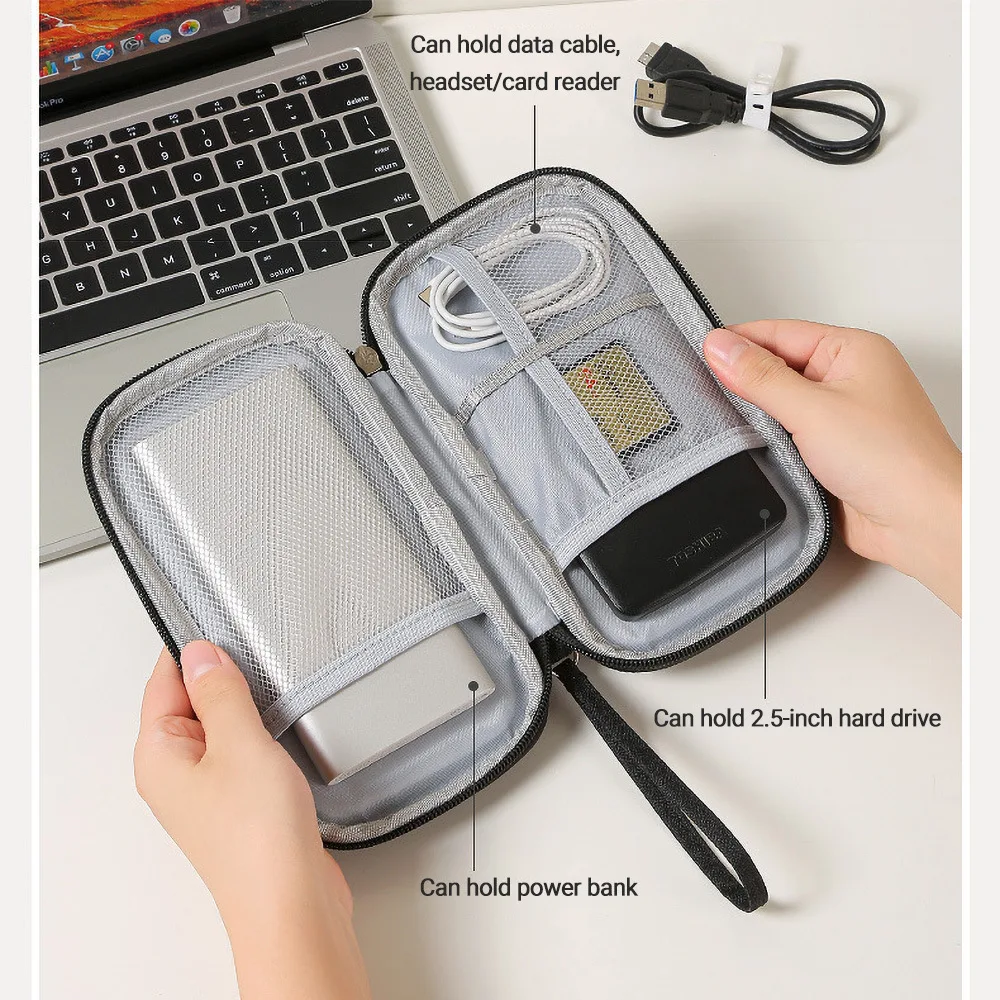 1pc Portable Digital Product Storage Bag USB Data Cable Organizer Headset Charging Treasure Organizer