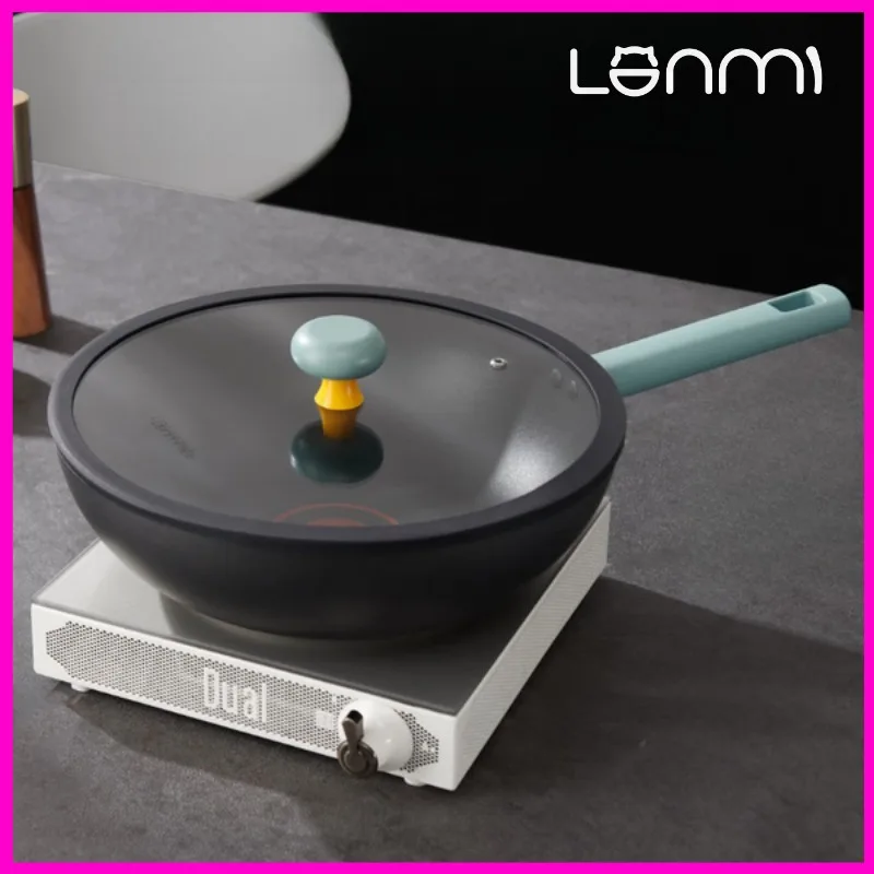 

LANMI 28/30/32CM 2-IN-1 Wok Aluminum Alloy Non-Stick Wok for Home Kitchen Premium Quality Cookware Wellness Kitchen Staple