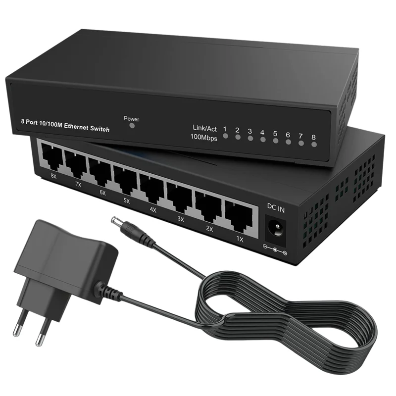 Exquisite-1000Mbps Gigabit Ethernet Switch Gigabit Ethernet Switch Smart Switch Ethernet Network Switch 10/100Mbps EU Plug