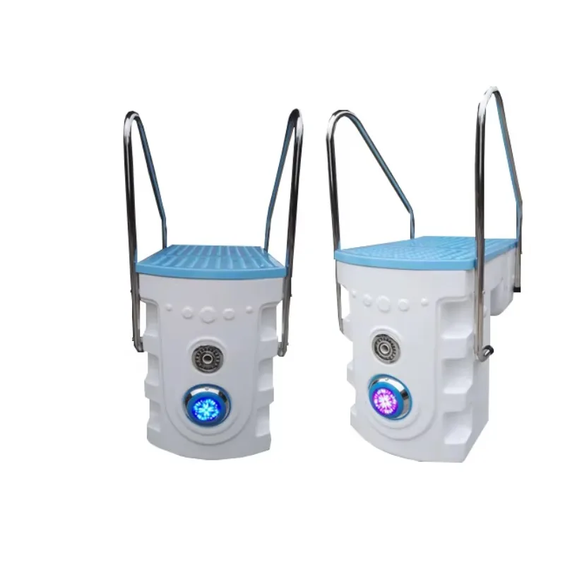 Large Wall Hung Pipeless Pool Skimmer Filter Two Bags With White Shell And Blue Cover For Swimming Pool