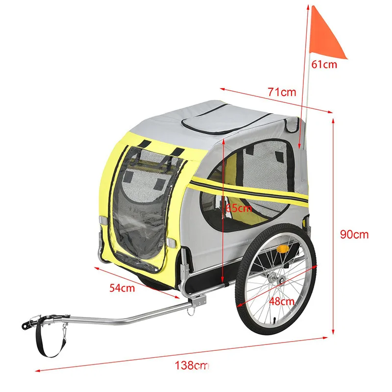 New Large Pet Bicycle Trailer Cat Dog Cart Folding Outdoor Riding Travel Trailer Pet Out Carry Pet Stroller Cat Carrier