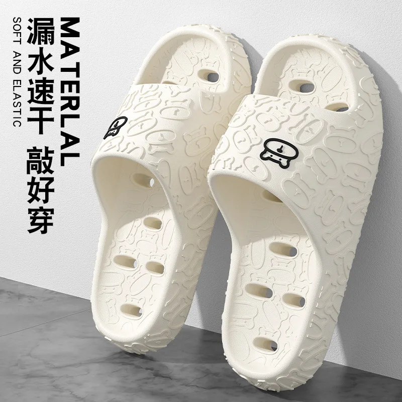 2026 Women Bathroom Non-Slip Slippers Quick-Drying Soft Men's Beach Sandals Comfort Breathable Flats Couples Home Shower 3053
