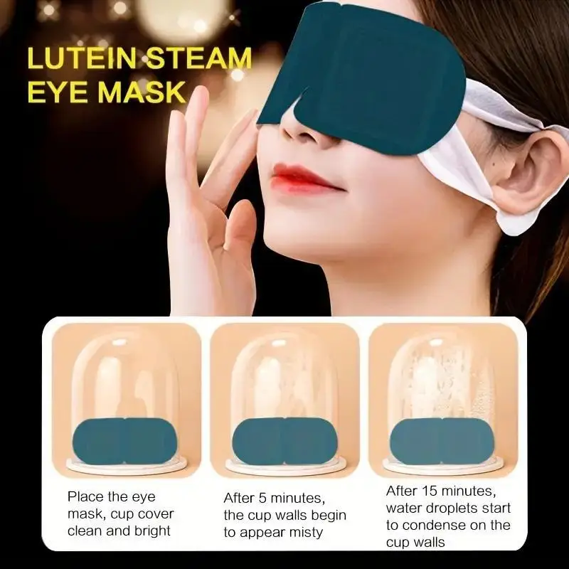 10pcs Lutein Steam Eye Mask Warm Moist Heating AndSoothing For The Eyes Light-Blocking Eye Protection Mask Hot Compress Eye SPA