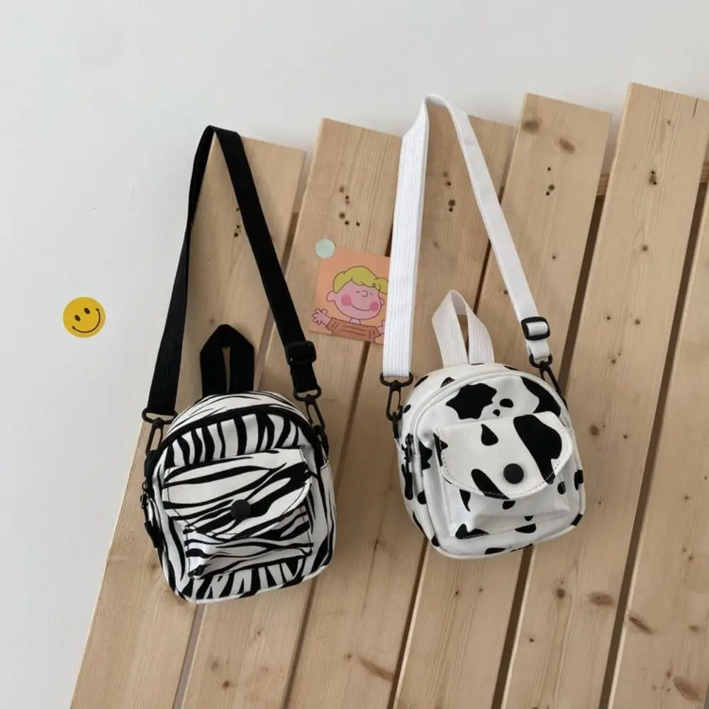 Animal Pattern Cow Pattern Crossbody Bag Korean Style Nylon Small Phone Bag Solid Color Niche Design Shoulder Bag Storage Bag