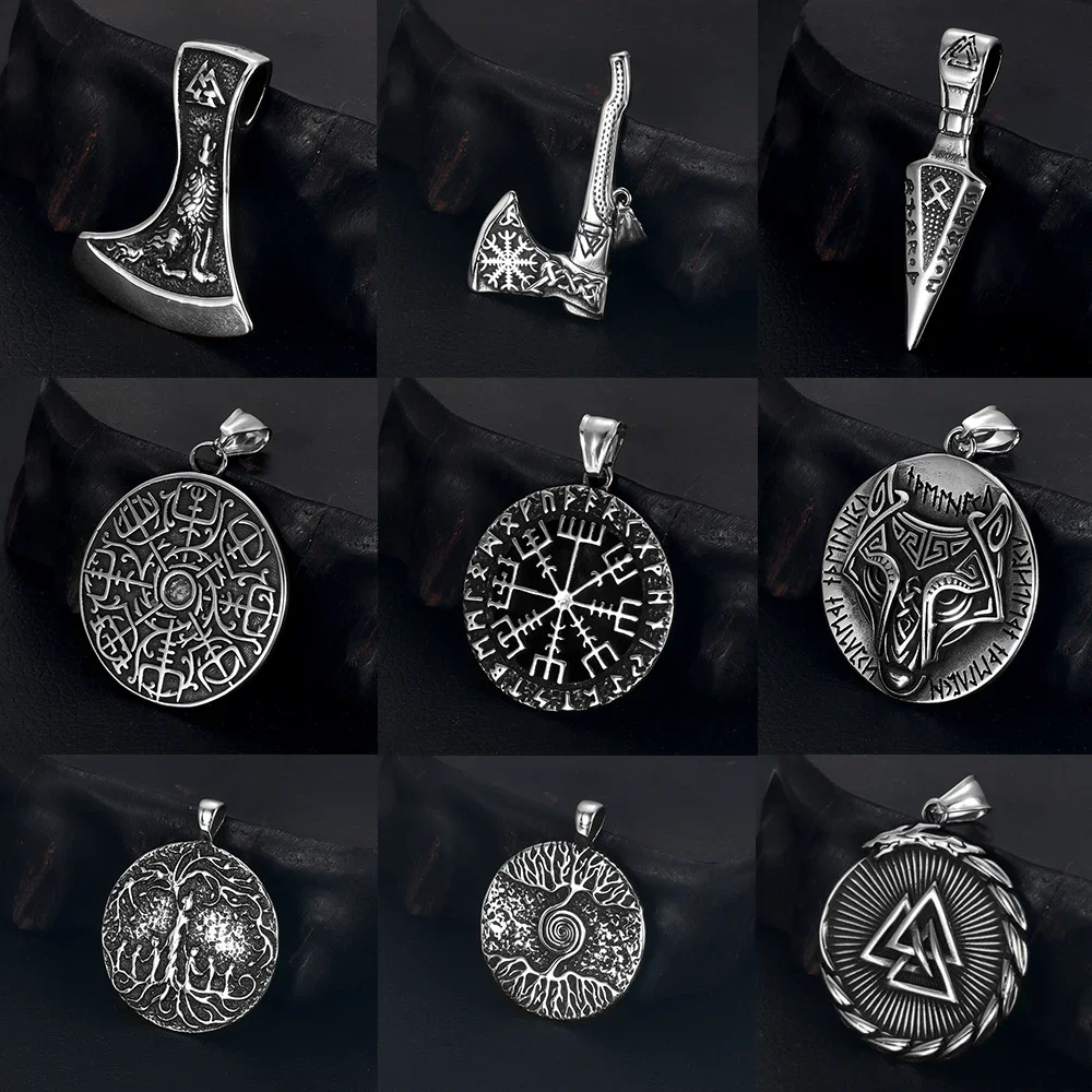 Stainless Steel Viking Thor Hammer Pendant Hole 5mm for Necklace DIY Accessories Findings Jewelry Making Men Charm Supplies