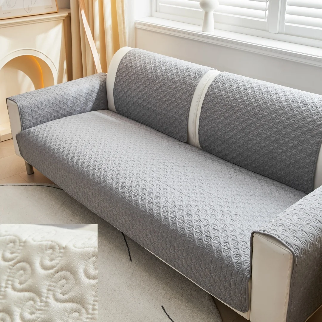 Housse de canapé matelassée et antidérapante, 1 pièce, protection de canapé de couleur unie pour toutes les saisons, coussin de siège de canapé universel