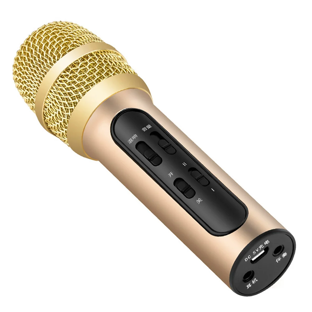 

1 set Sound Card Microphone Handheld Wired Portable Computer Condenser Live Singing KTV Events Professional Recording