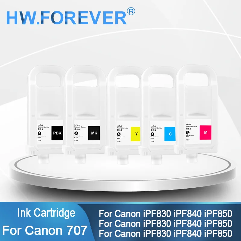 PFI 707 PFI-707 Refillable Ink Cartridge With Chip For Canon iPF 830 840 850 Printer 700ML/PC 830 840 850 Ink Cartridge