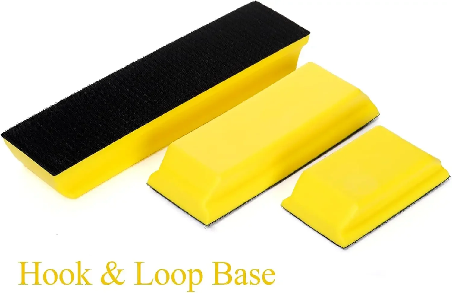 Hook and Loop Rectangle Sanding Block Set 3 Pack Backing Hand Sander Tools Kit for Woodworking, Furniture and Crafts Polishing