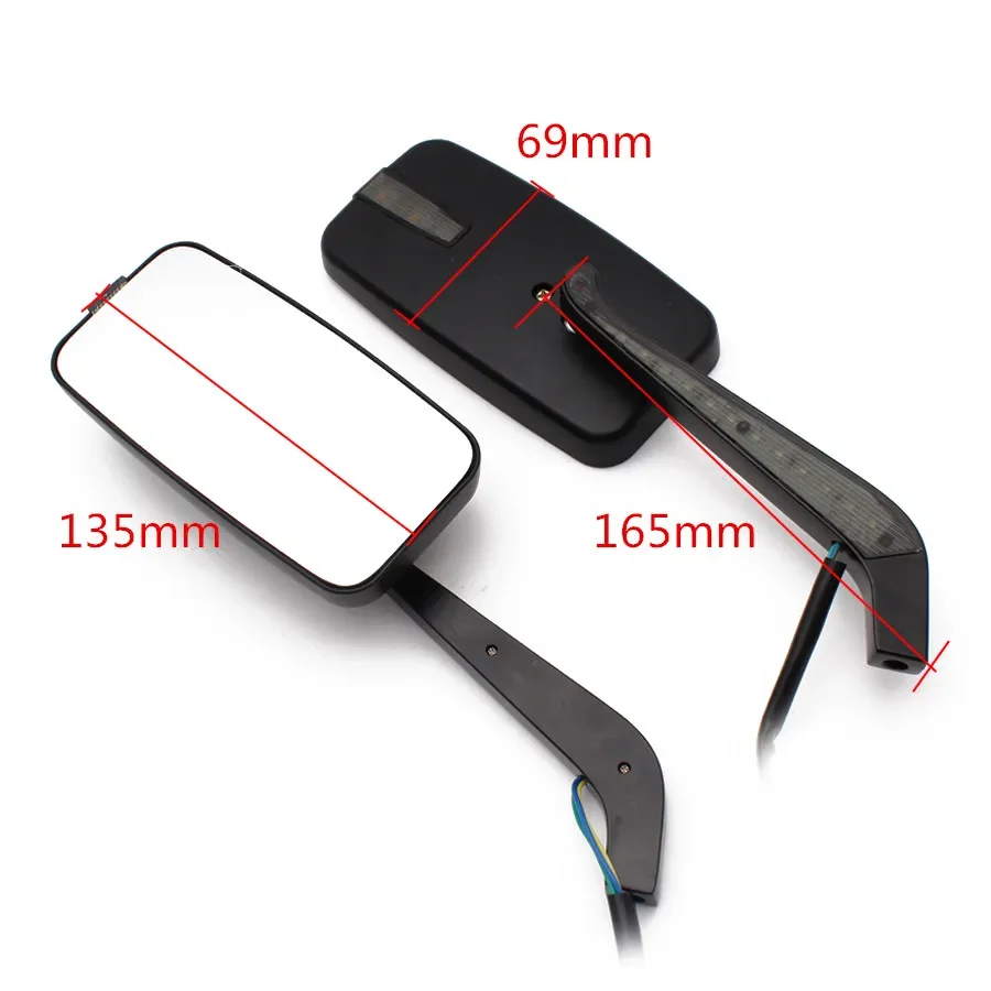 10 مللي متر دراجة نارية Led بدوره إشارة تشغيل ضوء الجانب مرآة الرؤية الخلفية لهوندا كاواساكي سوزوكي شارع عارية كروزر مخصص M10