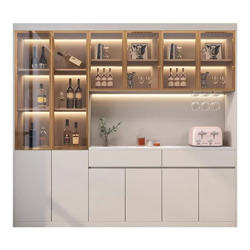 

Luxury narrow-sided glass door ornament decorative cabinet Modern simple side cabinet