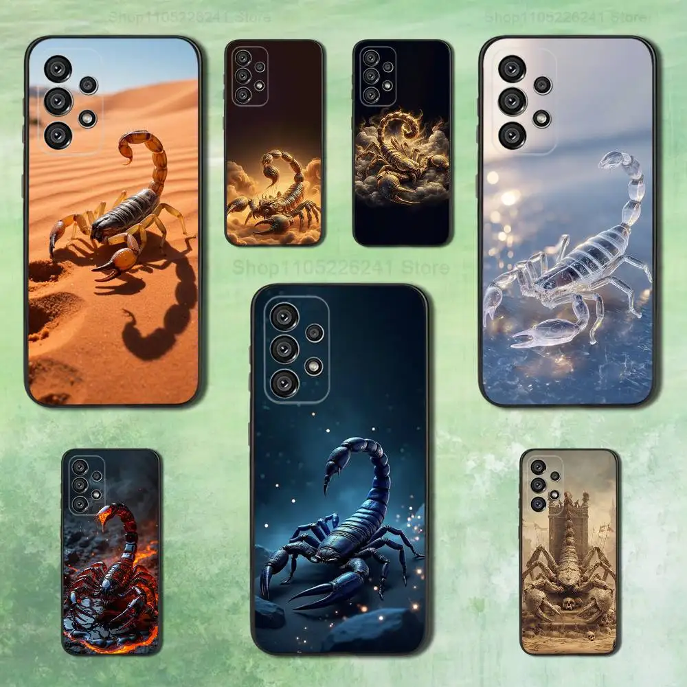 Cool Scorpion Art For Samsung Galaxy A53,31,52,72,41,22,73,32,71,Note,J7,8,9,5G Soft Black Silicone Phone Case