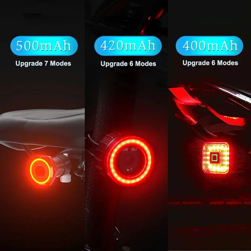 X-TIGER Smart Bicycle Tail Light LED Mountain Bike Lights Waterproof Bicycle light Alert Bike Rear Light MTB Road Bike Lamps