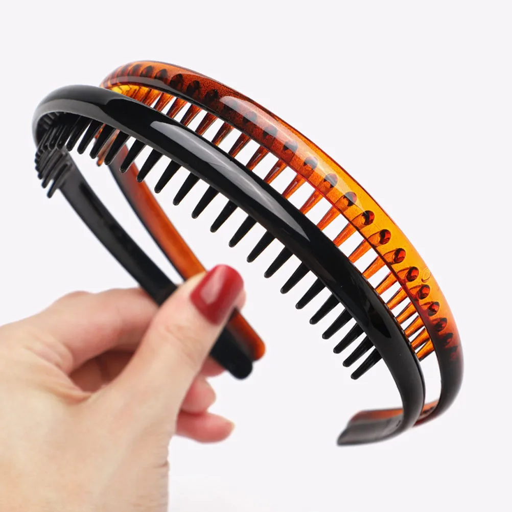 

4 шт., нескользящие тонкие повязки на голову из смолы для женщин, обручи для волос, чистка лица, спортивные ленты для волос, аксессуары для красоты, расческа для зубов