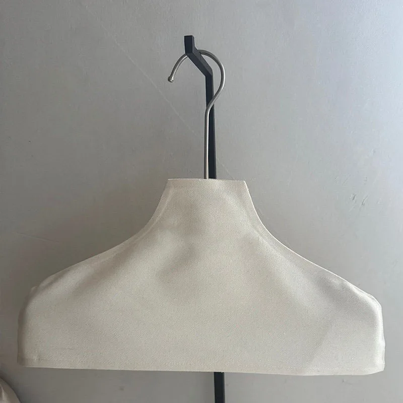 

5Pack Cotton Linen Hanger Covers Non-Slip Shoulder Protector for Clothes Hangers Home Clothing Store Use