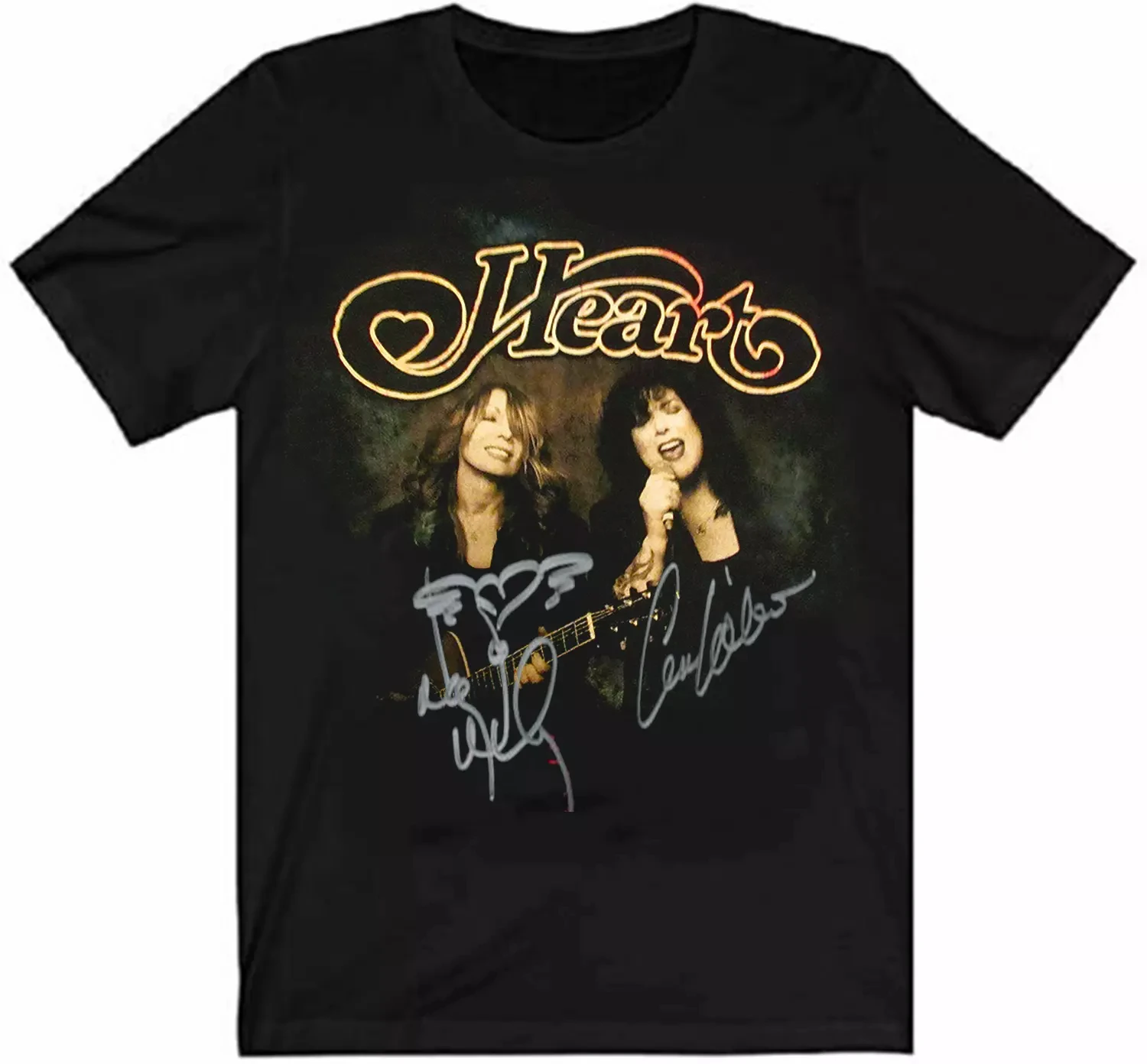 

Ретро Heart Band Альбом Рок-группа Размер футболки Футболки Топы Уличные унисекс Хлопок с коротким рукавом High Street